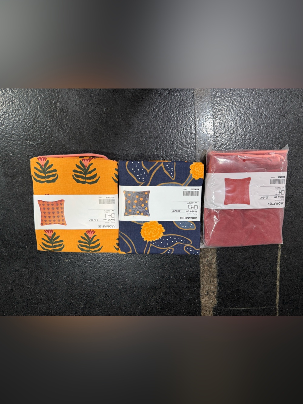 IKEA AROMATISK Cushion Cover Set of 3 – Designer-Inspired Vibrant Home Decor